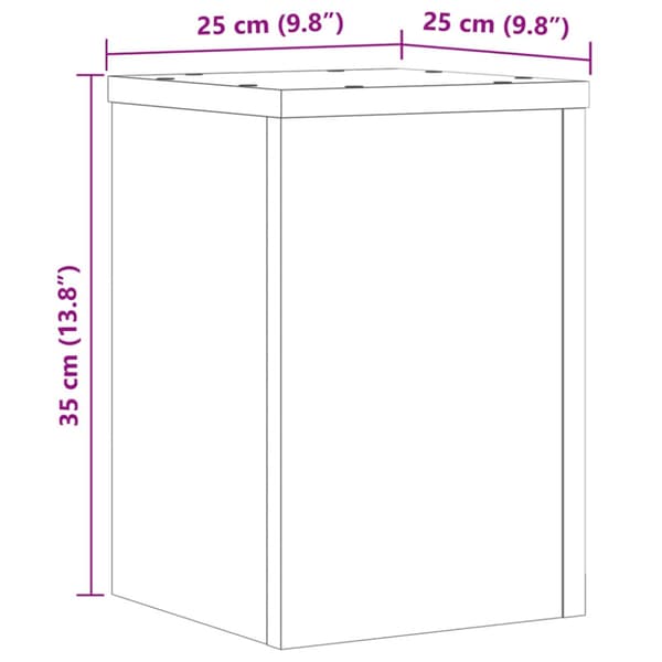 Växtställ 2 st vit 25x25x35 cm konstruerat trä