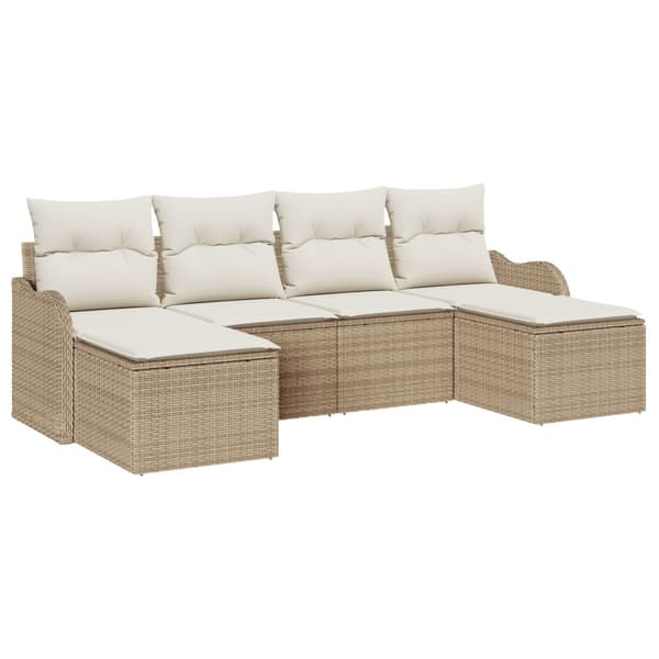 Trädgårdsoffset 6 st Beige och vit konstrotting