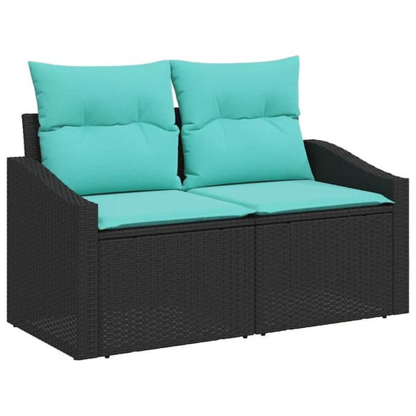 Soffset med kudde 6 pcs Svart konstrotting