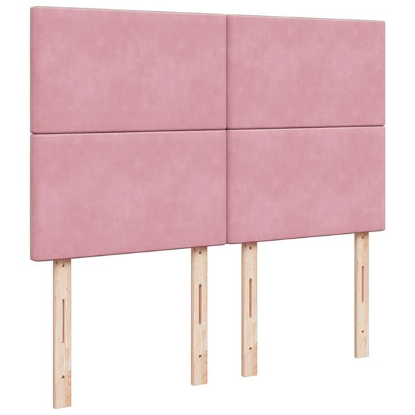 Ramsäng med madrass rosa 160x200 cm sammet