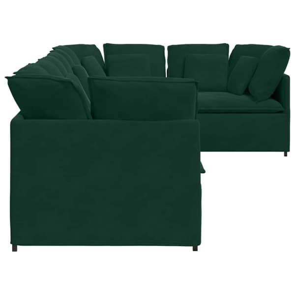Modulsoffa med dynor sammet mörkgrön