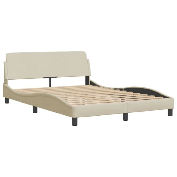 Bed Frame without Mattress "Hvar" Cream 120x200 cm Fabric