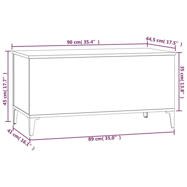 Soffbord vit högglans 90x44,5x45 cm konstruerat trä