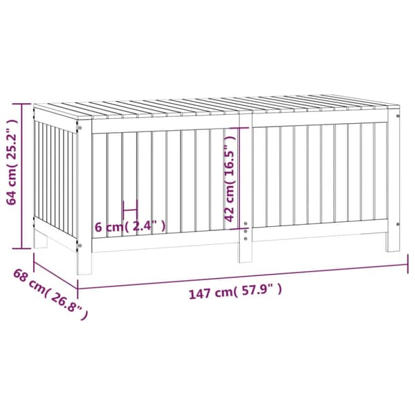 Dynbox grå 147x68x64 cm massiv furu