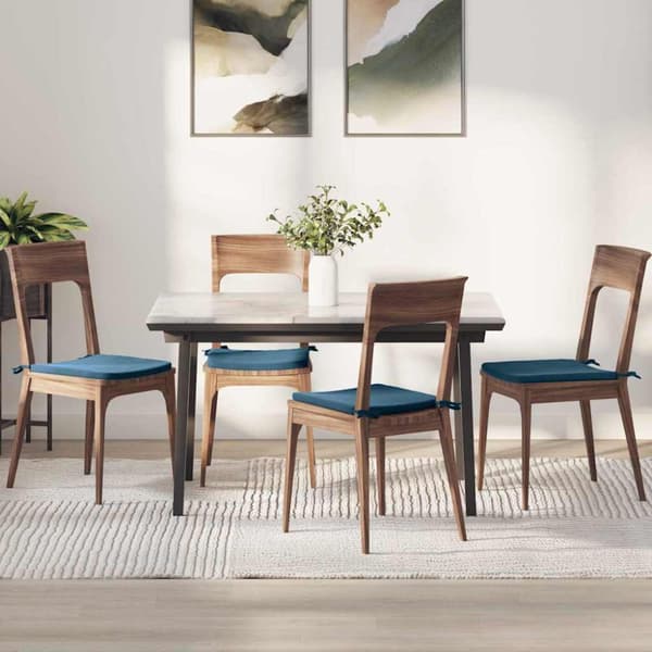 Sittkuddar 4 pcs Blå 40 x 40 x 3 cm Sammet
