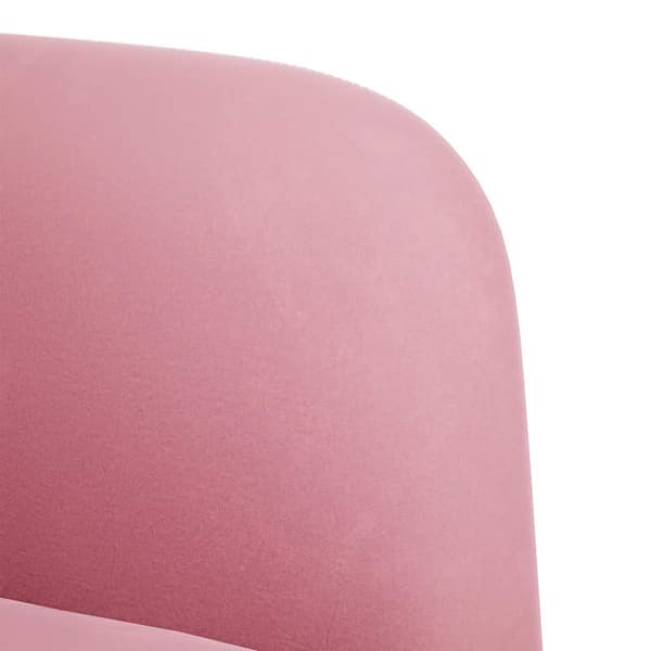 Soffstol med armstöd rosa 54 cm sammet