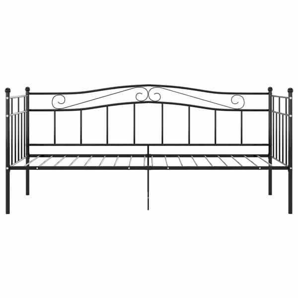 Sängram bäddsoffa svart metall 90x200 cm