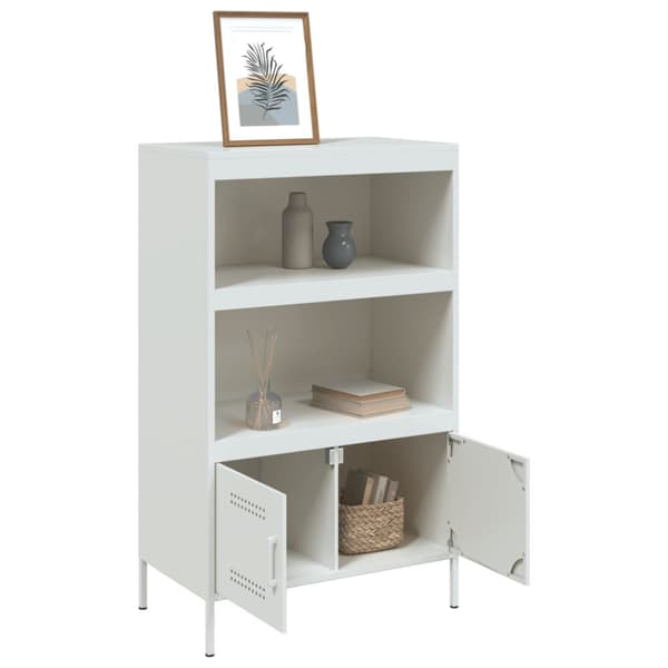 Högskåp vit 68x39x113 cm stål
