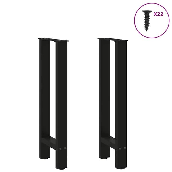 Konsolbordsben svarta 2 st 38x(72-73) cm stål