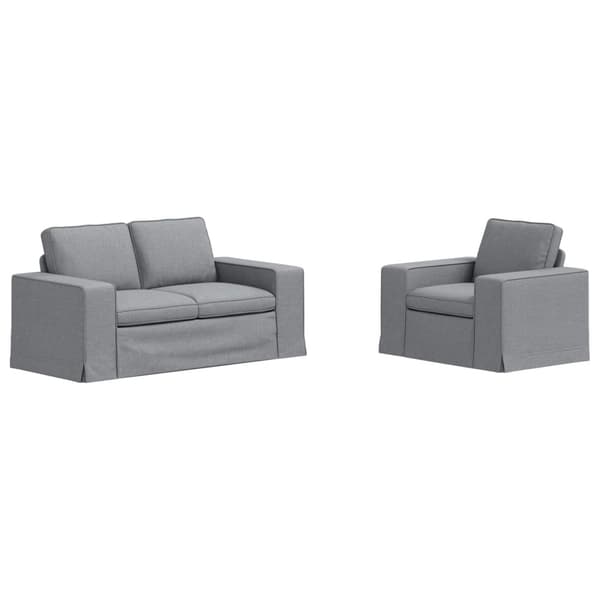 Soffset 2 pcs Ljusgrå 182 x 80 x 82 cm tyg