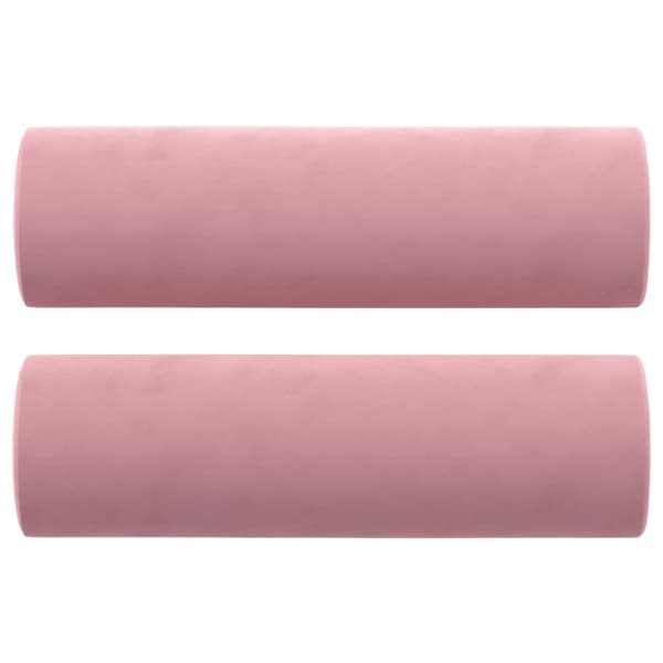 2-sitssoffa med prydnadskuddar rosa 140 cm sammet