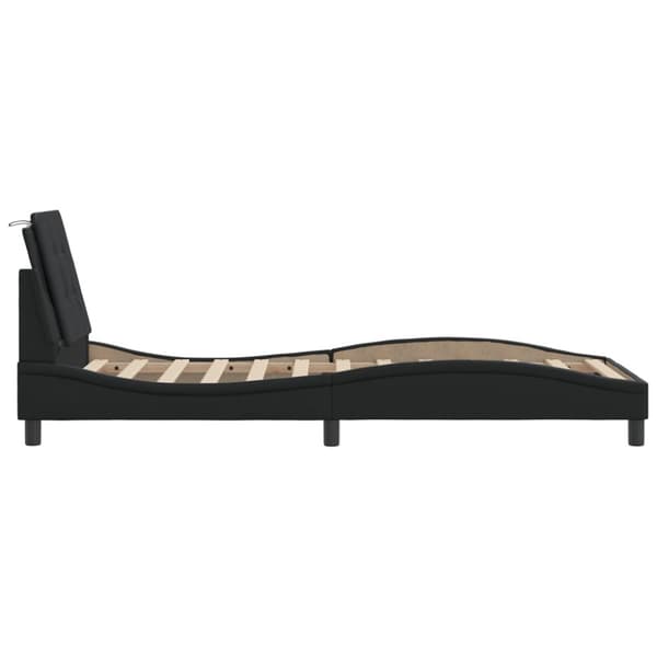 Bed Frame with LED without Mattress "Zadar" Black 100x200 cm