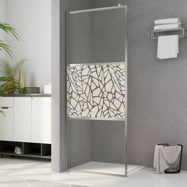 Duschvägg med ESG-glas stendesign 100x195 cm