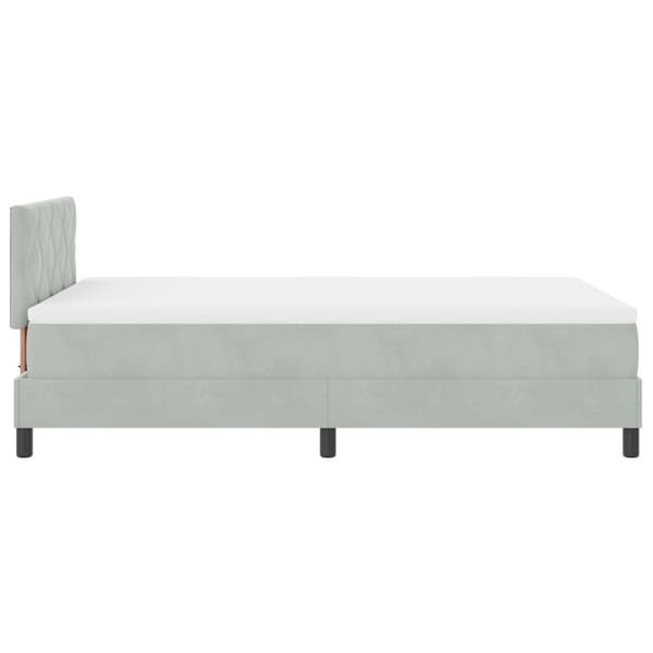 Bäddfjäder med madrass Ljusgrå 120 x 200 cm Sammet