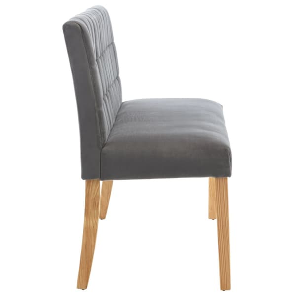 Bänk 140 cm grå sammet