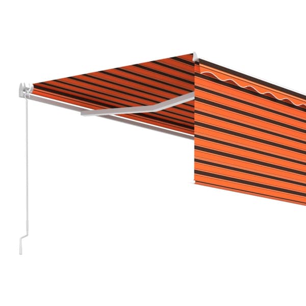 Manuell markis med rullgardin 4,5x3m orange/brun