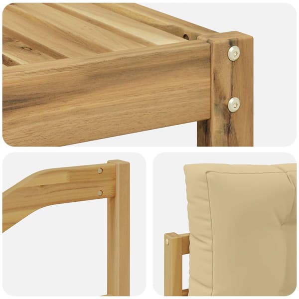Utomhussoffset med kudde 6 pcs Vit och Beige