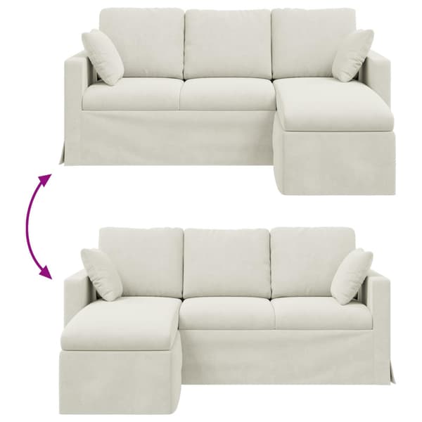 Soffa Kräm 178 x 134 x 80 cm Sammet