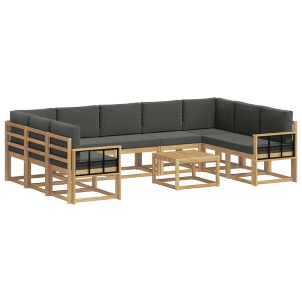 Utomhussoffset 10 pcs Vit och antracit 59 x 59 x 37 cm