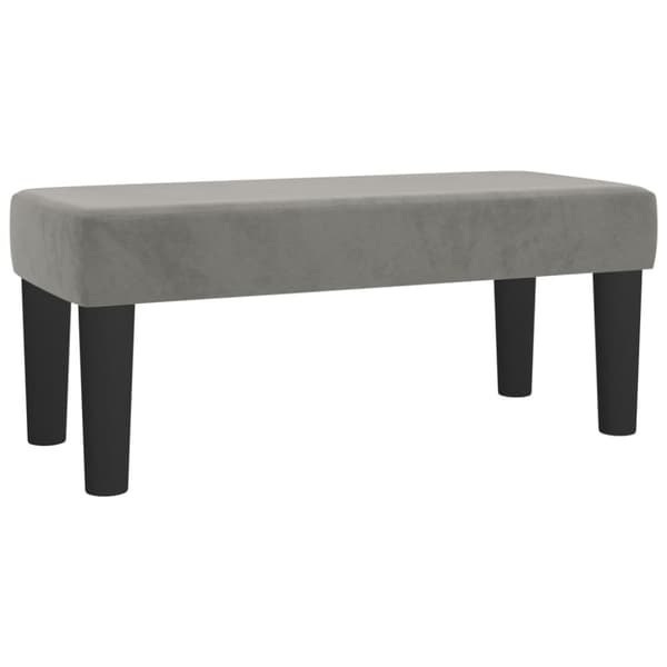 Ramsäng med madrass ljusgrå 120x190 cm sammet