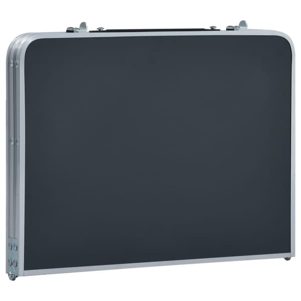 Hopfällbart campingbord grå aluminium 60x40 cm