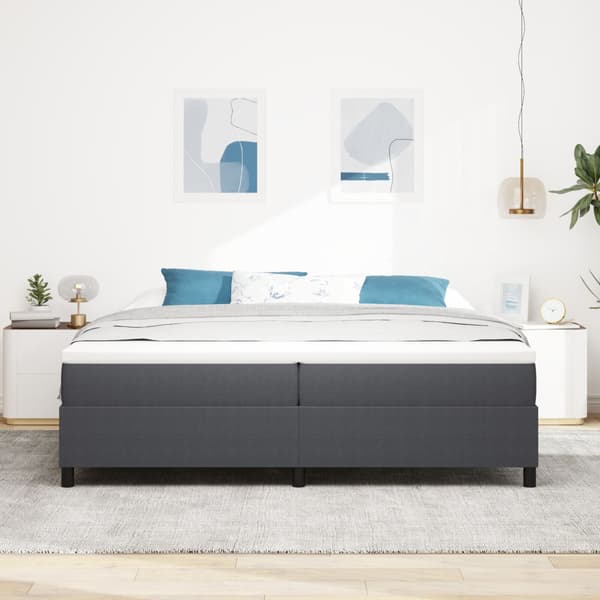 Plattform sängram Mörkgrå 200 x 200 cm Kordread tyg