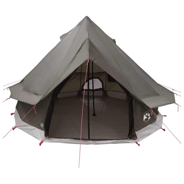 Tipi Tält med tak Brun Grå 250 x 250 cm Polyester och Stål