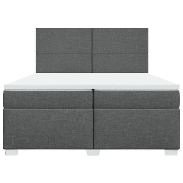 Ramsäng med madrass mörkgrå 200x200 cm tyg
