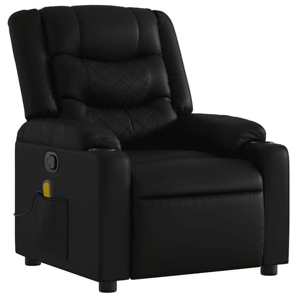Massagefåtölj svart konstläder