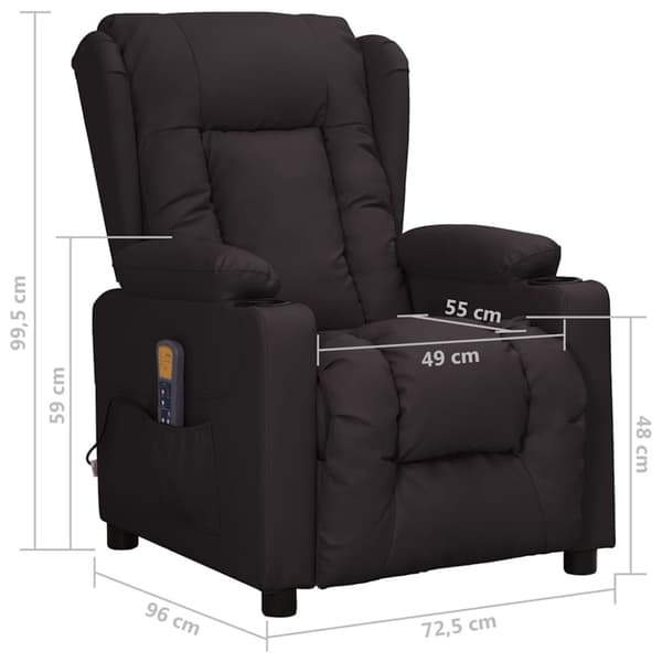 Massagefåtölj svart konstläder