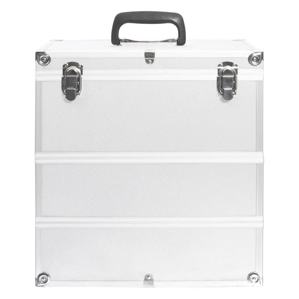 Sminklåda 37x24x40 cm silver aluminium