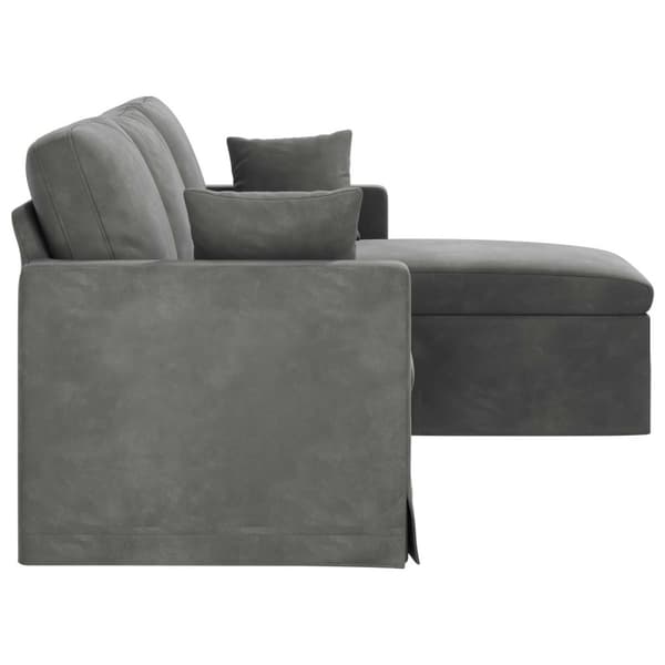 Soffa Mörkgrå 198 x 134 x 80 cm Sammet