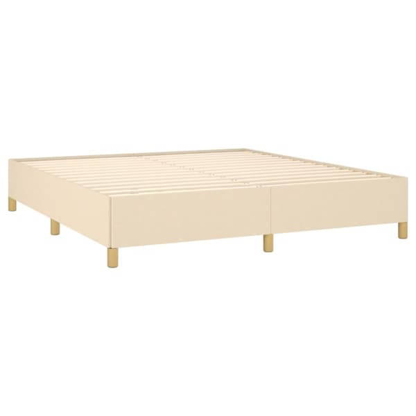 Boxspring-sängram gräddvit 160x200 cm tyg