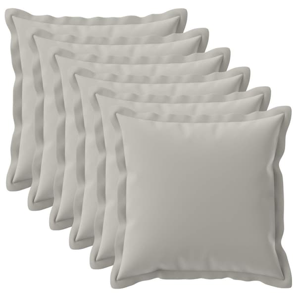 Kuddöverdrag 6 st HOUTEN Grå 80 x 80 cm Polyester