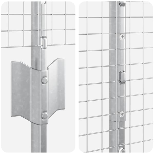 Stängsel med stolpe Silver 1 x 10 m Stål