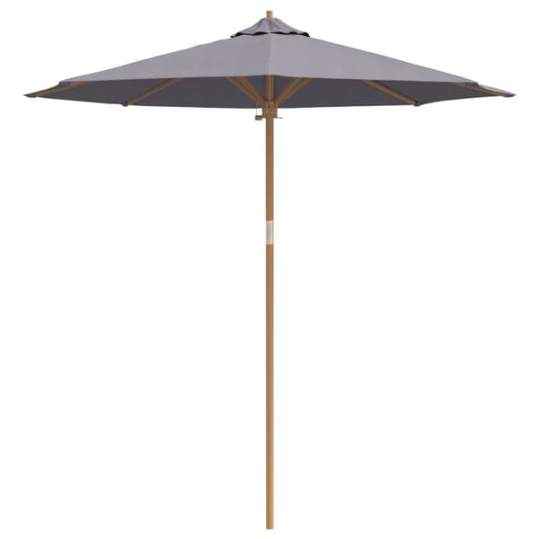 Trädgårdsparasol Mörkgrå Ø 270 x 260 cm Bambu