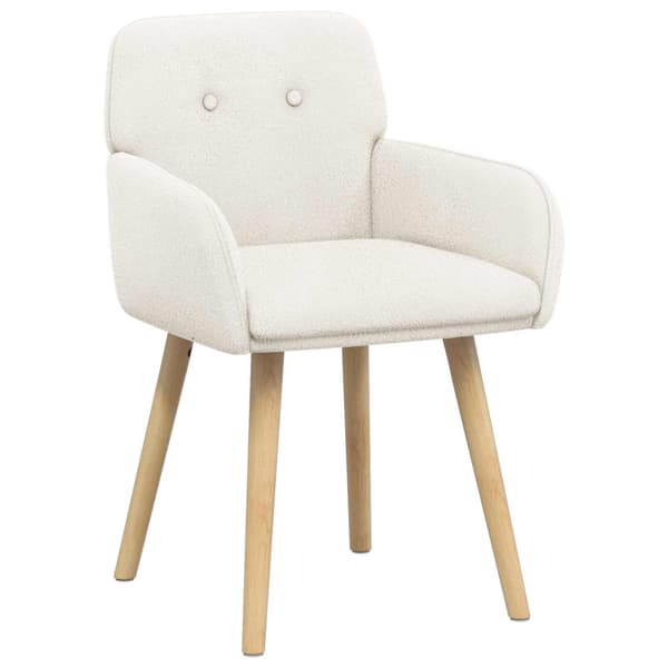 Matstolar 2 pcs Bouclé Gräddvit 59 x 57 x 85 cm