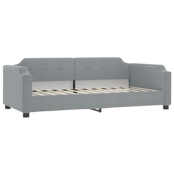 Dagbädd med madrass ljusgrå 100x200 cm tyg