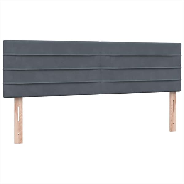Ramsäng med madrass mörkgrå 160x210 cm sammet