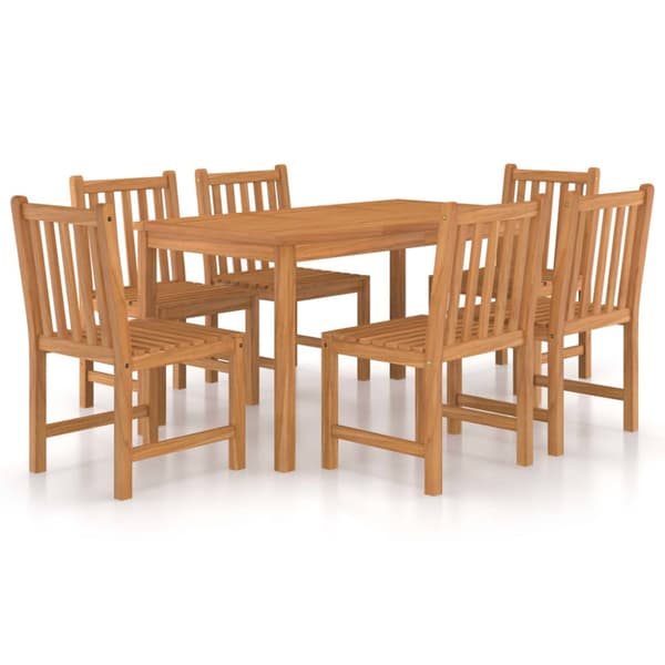 7-delad trädgårdsmatgrupp 140x80 cm massiv teak