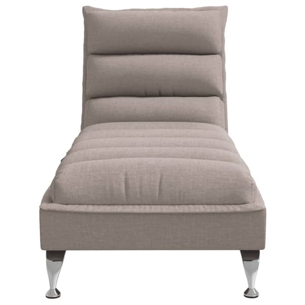 Massageschäslong med dynor taupe tyg