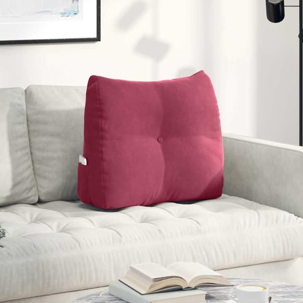 Ryggkudde Vinröd 60 x 24 x 50 cm Sammet