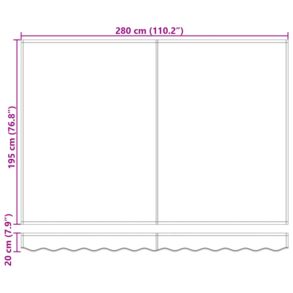 Utfällbar markis Kräm 300 x 200 cm tyg