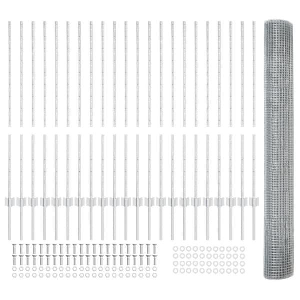 Stängsel med stolpe Silver 1,2 x 50 m Stål