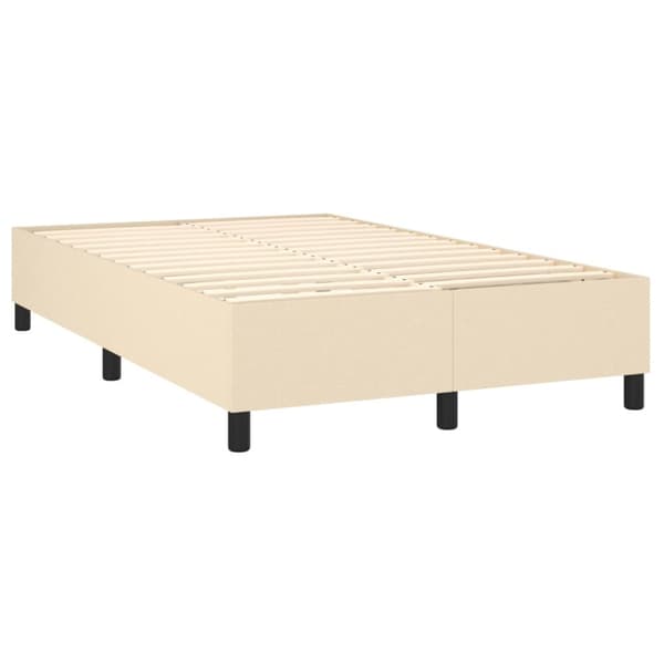 Boxspring-sängram gräddvit 120x200 cm tyg