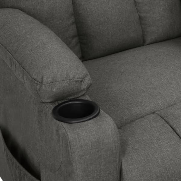 Reclinerfåtölj mörkgrå tyg