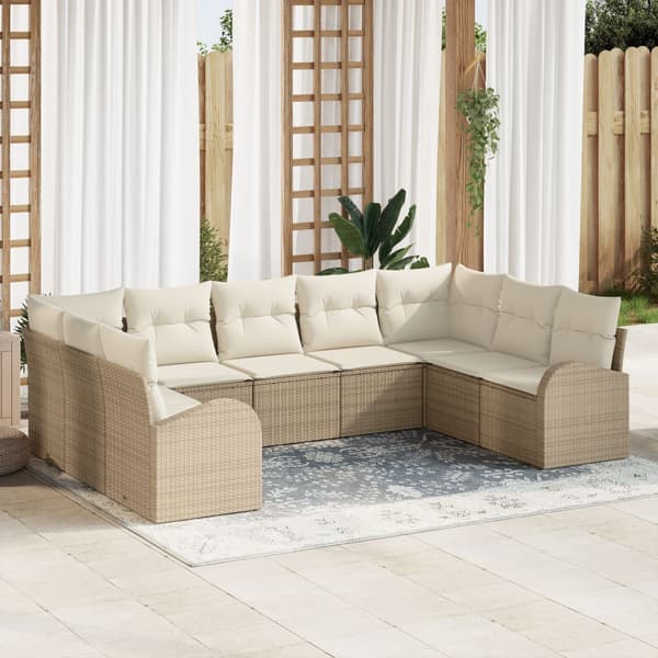 Trädgårdsoffset 9 st Beige och vit konstrotting