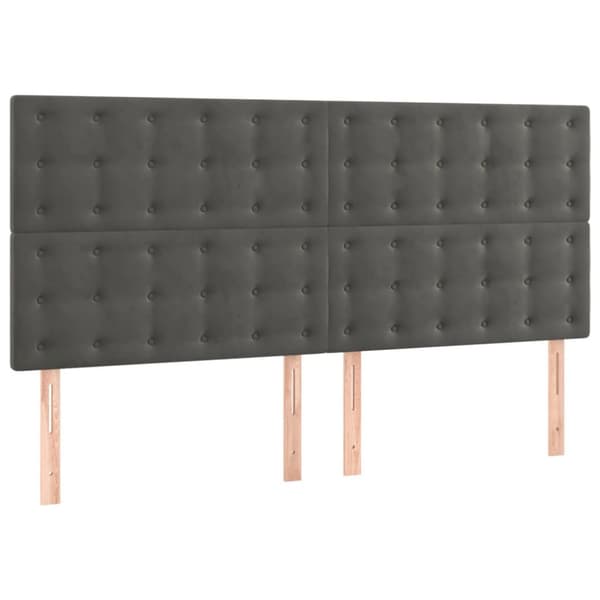 Ramsäng med madrass mörkgrå 200x200 cm sammet