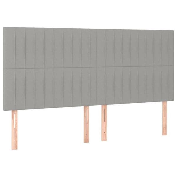 Ramsäng med madrass ljusgrå 180x200 cm tyg