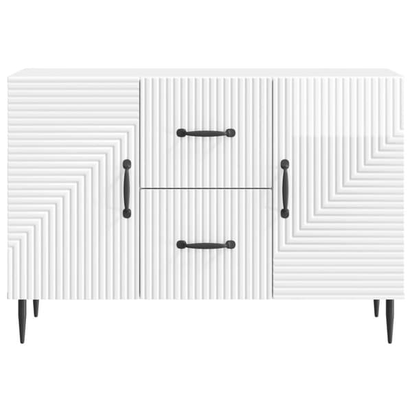 Sideboard Vit högglans 89 x 34,5 x 60 cm Konstruerat trä